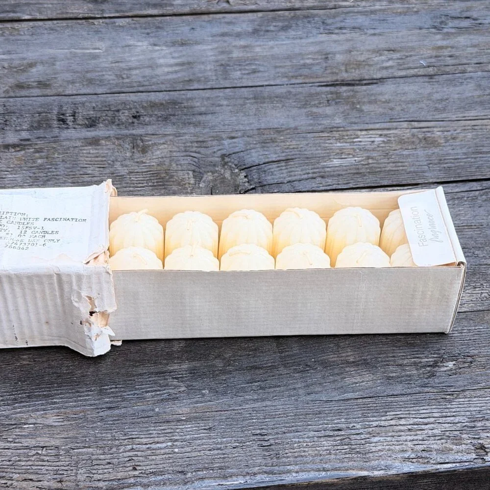 12 Vintage White Forget Me Not American Greetings Fascination Votive Candles